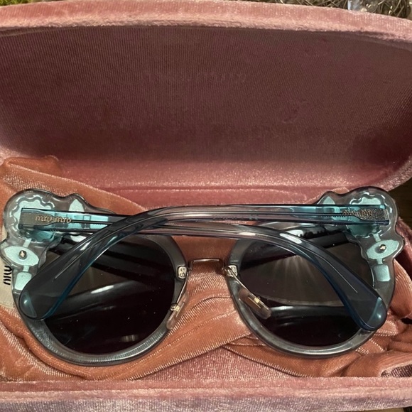 Miu Miu Sunglasses Blue/Black (bling, jewels, crystal embellished) - Picture 3 of 6